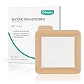 Dimora Large Bandage Ultra Soft Wound Dressing - Bordered Silicone Adhesive Foam Dressing 7"x7" (5"x5"pad) for Bed Sores,Burn Treatment,Large Surgical Wound,Diabetic Ulcers,5 Pack