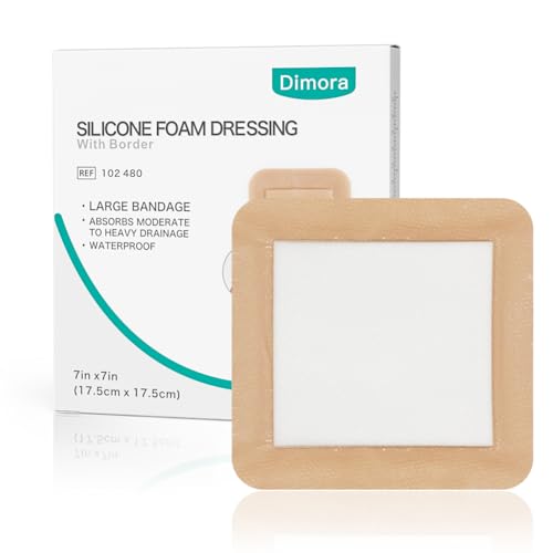 Dimora Large Bandage Ultra Soft Wound Dressing - Bordered Silicone Adhesive Foam Dressing 7