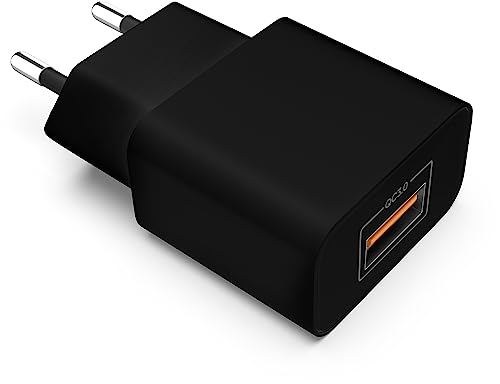MyGadget Caricatore USB da Muro Rapido - Caricabatterie Quick Charge 18W QC 3.0 - Presa Universale per Apple, Samsung, HTC, LG, Sony - Nero