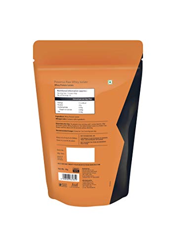 Image of Powerus Raw Isolate 1kg (Unflavoured) , Whey Protein Isolate with Low Carb, 27g Protein, 0g Sugar, 7g BCAAs, 3.5g Glutamine, No Preservatives
