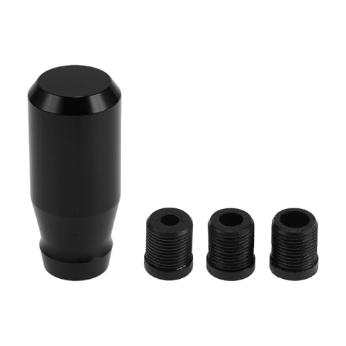 INFINAUTO Pommeau Vitesse Auto 8cm Alliage Aluminium Noir 3 Adaptateurs