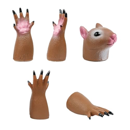Squirrel Finger Puppet Tiny Hands Theater Prop, Funny Gag Gift for White Elephant, Easter Basket Swap, Adults and Kids