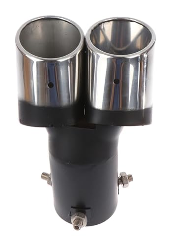 Garganta Cola Tubo Silenciador Escape Doble Salida Tubos Extremo Coche Decoración Universal Para Coche Tubo Escape Curvo De Acero Inoxidable