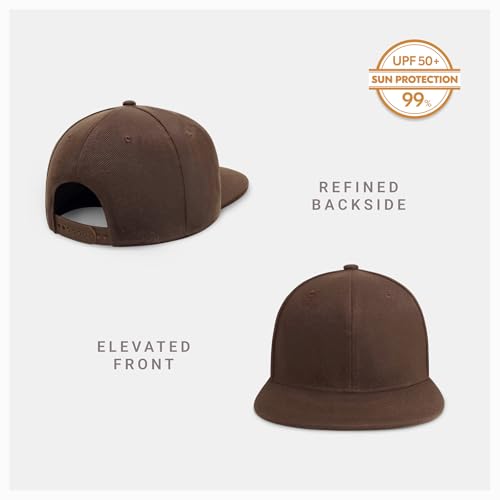 Image of CHOK.LIDS Flat Bill Visor Classic Snapback Hat Blank Adjustable Brim High Top End Trendy Color Style Plain Tone Baseball Cap