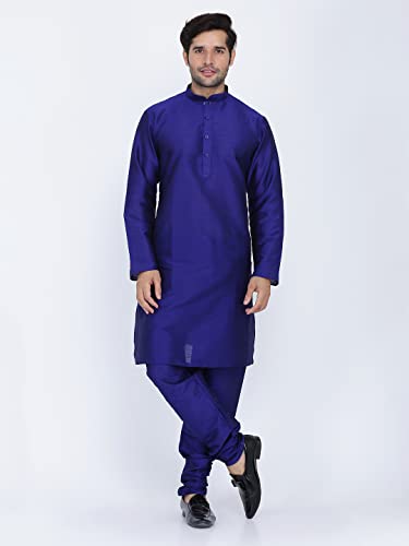 Image of Royal Kurta Men's Silk Blend Kurta & Churidaar Pyjama Set