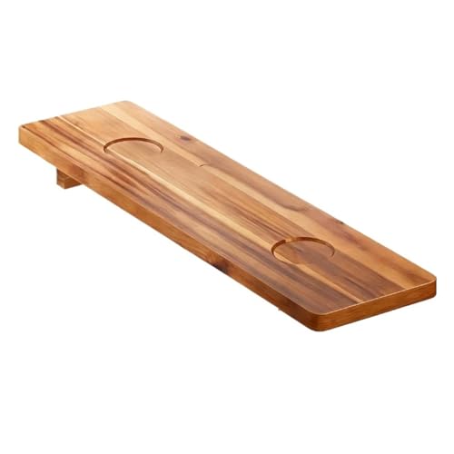 Bandeja de Madera for bañera con Soporte Plano for Guardar Copas Vino y Estante baño