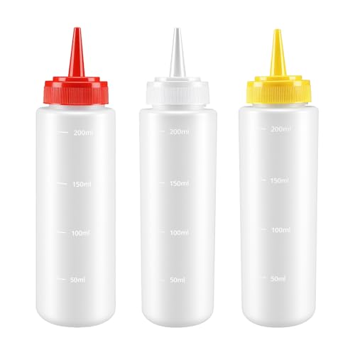 Image of VAKUKK Multicolor Squeeze Bottle for Ketchup Mustard Kitchen Use,8oz