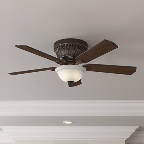 Hunter Fan Company, 59548, 54 Inch Chauncey Onyx Bengal Low Profile Ceiling Fan With Led Light Kit And Handheld Remote #TOP2