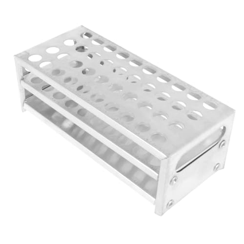 KOMBIUDA アルミ製試験管ラック 収納便利 軽量持ち運び可 学校 実験室用 クリア内容確認容易 収納整理に