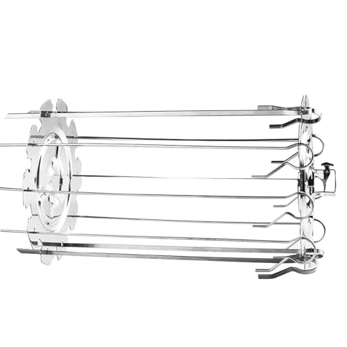 Stainless Steel BBQ Grill Cage Vegetable Meat Skewer Kebab Maker for Rotisserie Oven Roaster, BBQ Roaster Rotisserie Skewers Needle Cage Oven Kebab Maker Grill
