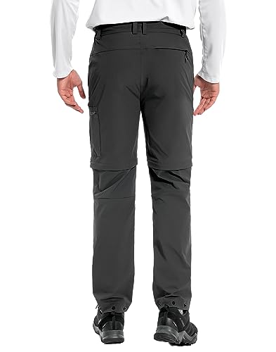 Pioneer Camp Men\'s Outdoor Convertible Hiking Pants Waterproof Quick Dry Fishing Pant Zip Off Work Trousers（Grey,L） - Thumbnail 2