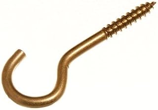 One Stop DIY 100 x SCREW IN HOOK FIXING HANGERS (No.8) 4MM x 55MM EB STEEL NEW