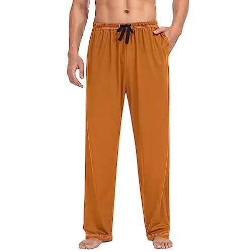 Light Khaki Pj Pants for Men, Mens Pajama Bottoms with Pockets Mens Lightweight Pajama Bottoms3
