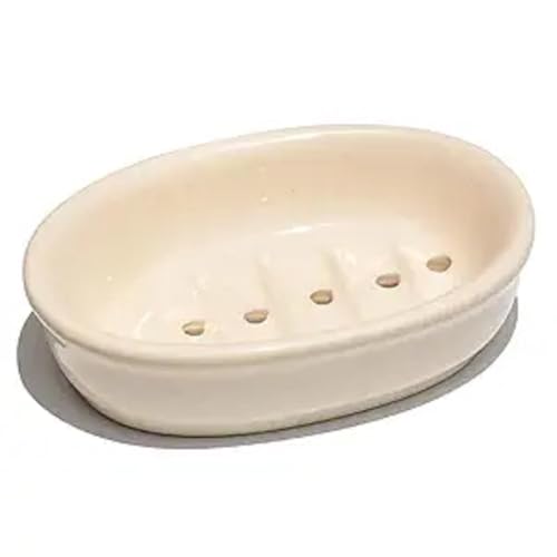Image of BRANCO URO Plastic Soap Dish Set, Soap Dish for Bathroom, Soap Holder Soap-Case Combo Set, Pack of 2, White (Multicolor, Oval)