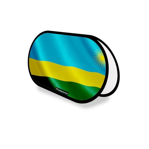 Support publicitaire Rwanda ovale haute visibilité en polyester 70x120cm