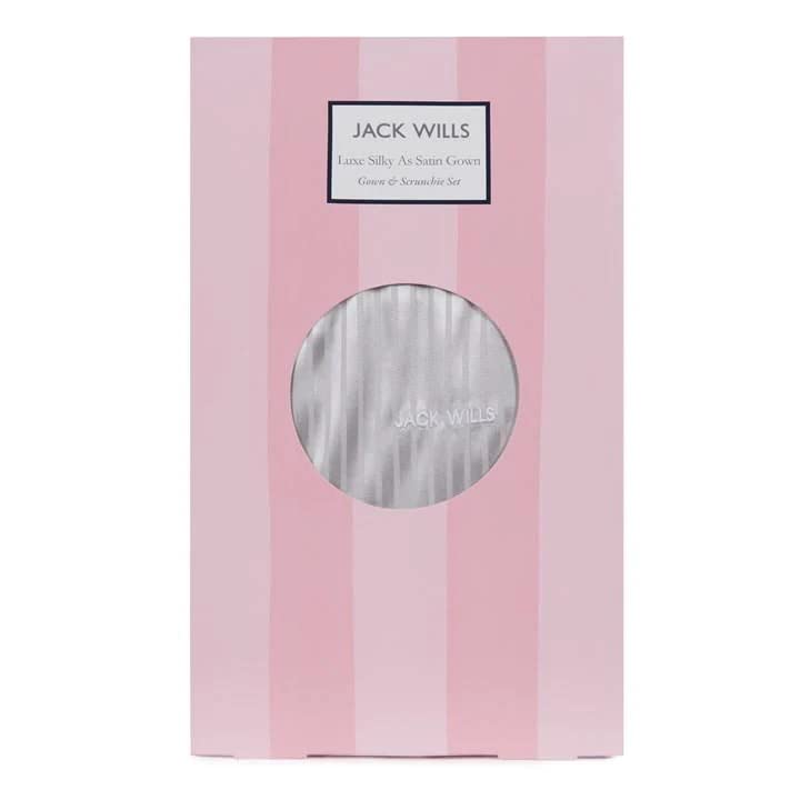 Jack Wills Luxe Silky As Satin Gown & Scrunchie Gift Set, Silver - Image 4
