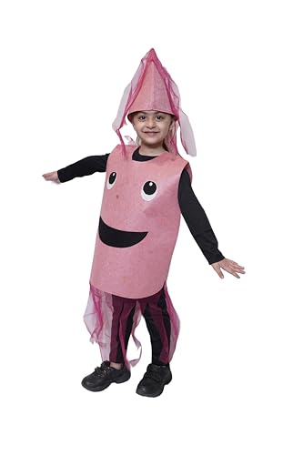 Image of Kaku Fancy Dresses Polyester Jelly Fish Cutout For Kids, Water Animal Costume For Boys & Girls (Freesize /Only Cutout With Cap), Pink