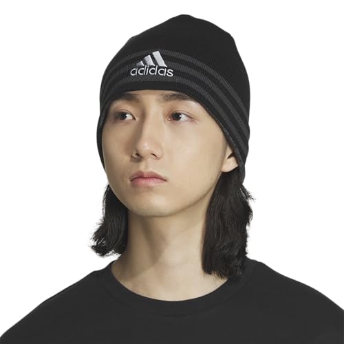 Image of adidas Men's Reversible Skully Beanie - Two-Sided Skull Cap Winter Hat