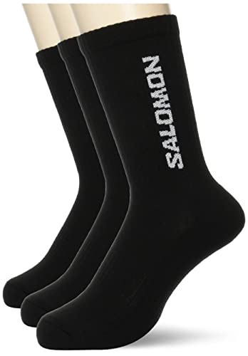 SALOMON Everyday Crew Calcetines 3-Pack, Calcetines Esenciales para Running y Trail para Hombre y Mujer, Deportes Outdoor, Black, 45-47