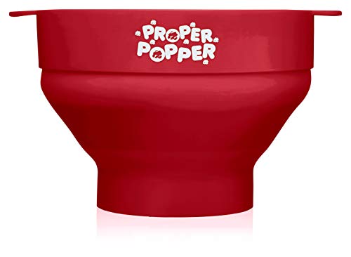 Image of The Original Proper Popper Microwave Popcorn Popper, Silicone Popcorn Maker, Collapsible Bowl BPA Free & Dishwasher Safe - (Ruby Red)