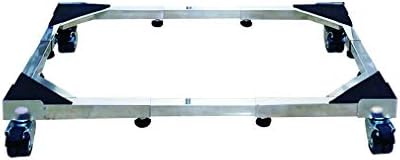 Fridge Freezer Wheels Heavy Duty Adjustable Appliance Mover Trolley Length 82-125cm Double Door Commercial Wine Cooler Stand Pedestal Movable Double Door Cooler Stainless Steel Shelf