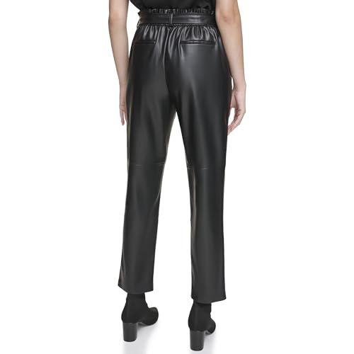Calvin Klein Women's Tie Waist Faux Leather Pant4