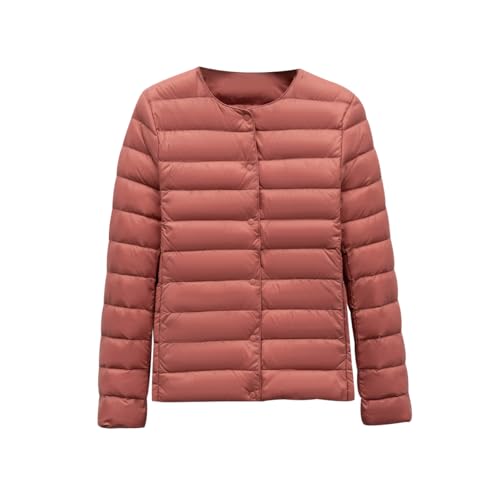 Plumas Ligeros Mujer Plumifero Ultraligero Mujer Plumífero Ligero Mujer Chaqueta Acolchada Plumon Ligera Plumiferos Ultraligero Mujer Abrigo Acolchado Mujer Puffer Jacket Abrigo Plumas Mujer Rojo M