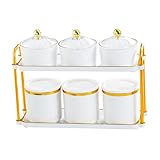 Photo Gallery gcljlmy barattolo per spezie, 6 pezzi, contenitore per spezie con coperchio e vassoio, elegante e semplice set di vasi per spezie per il caffè a casa Photo Gallery gcljlmy barattolo per spezie, 6 pezzi, contenitore per spezie con coperchio e vassoio, elegante e semplice set di vasi per spezie per il caffè a casa
