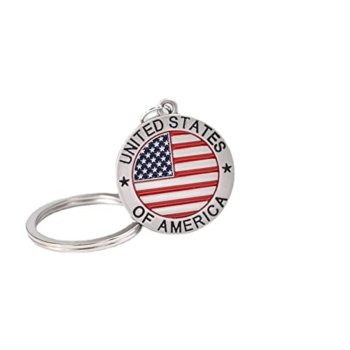 AKTOUR Portachiavi A Cerchio della bandiera Portachiavi con ciondolo a forma di goccia d' in lega Portachiavi regalo Portachiavi per Insegnanti (Silver, One Size)