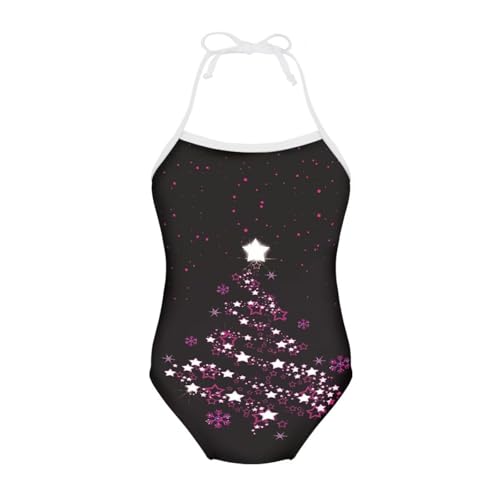 Image of Girls One Pieces Christmas Swimsuit Cute Swimwear Bathing Suits Beach Sport Halter Swimwear Vacation Pool Party Size