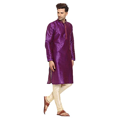 Men Art Silk Kurta Pyjama Set Party Fashion Regular Ethinic Wear Indian Dress2