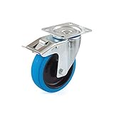 erfügt über ein Rollenlager Blue Wheel Bockrolle Lenkrolle Lenkrolle mit Bremse 80 100 125 160 200 mm Lenkrolle Bremse 125 mm