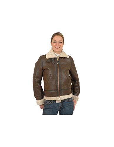Schott NYC Damen Lederjacke Jacke LCW1257, Braun (dark brown 80), Gr. L