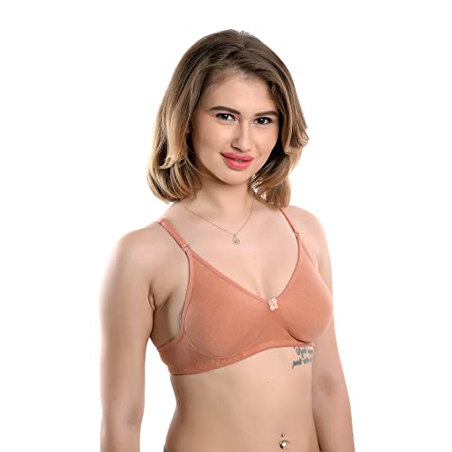Image of Women's T-Shirt Bra Non-Padded Full Coverage Bra Pack of 3 Multicolor
