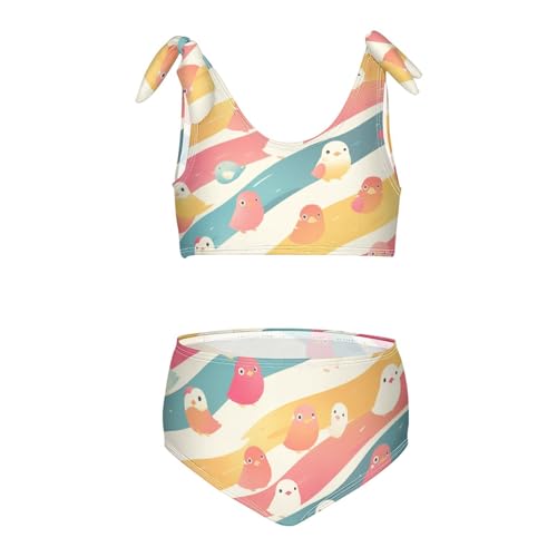 KLL Bird Paradise Girls Two Piece Bikini Sets Beach Swimsuit Swimming Suits Adjustable Strap