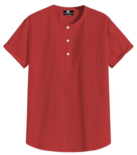 Image of Men's White Cotton Half Sleeve Kurta with Mandarin Collar, Urban Style for Summer Wear Kurta-24