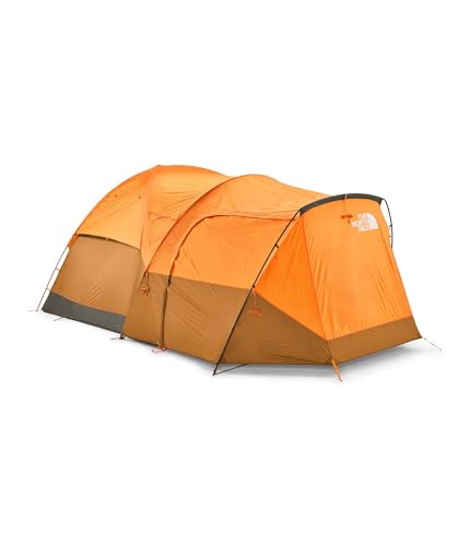 The North Face Wawona 6 Tent | Six-Person Camping Tent, Water Repellent, Spacious & Easy to Set Up, Attached Vestibule Area, Light Exuberance Orange/Timber Tan/New Taupe Green, One Size