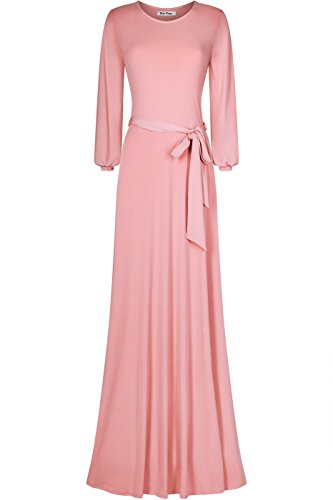 Image of Women's 3 /4 Sleeve Deep V-Neck Maxi Faux Wrap Solid Plus Size Dress