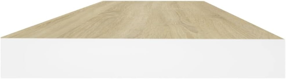 Wall Mounted Shelf,Suspended Wall Shelf,Wall Storage Shelves,for Wall Decor Living Room, Bedroom,Floating Wall Shelves 2 pcs Oak and White 23.6"x9.3"x1.5" MDF