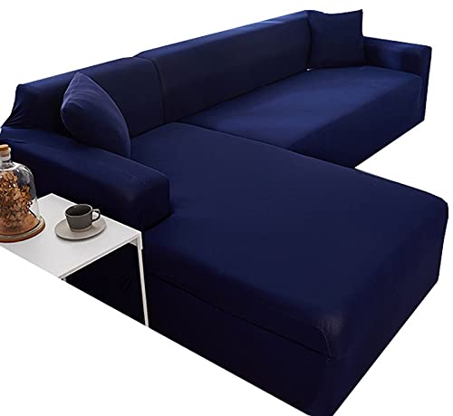 伸縮性のあるL字型ソファカバー 1/2/3/4人掛けソファ用 汚れ防止ソファプロテクター ストレッチスリップカバー ソファ用調節可能なソファカバー L字型ソファ用 家具プロテクター (色 : グレー サイズ : 235 3