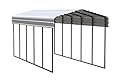 Arrow Carports Galvanized Steel Carport, Compact Car Metal Carport Kit, 10' x 24' x 9', Eggshell