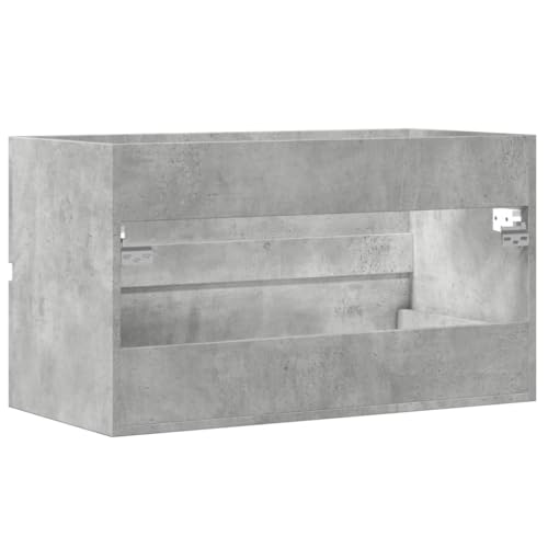 Muebles de baño de diseño actual en madera de ingeniería gris hormigón 7