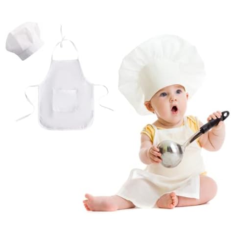 Nicoone Newborn Baby Chef Costume Photography Photos Prop Hat + Apron Outfit,Baby Chef Costume Set for Boys Girls Photography Props Cover