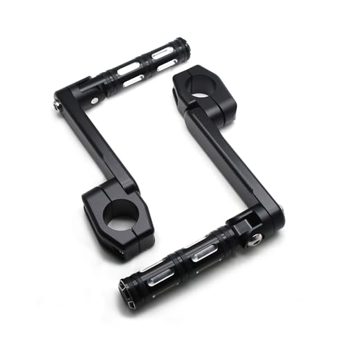 Image of MZS Motorcycle Highway Pegs, 1.25 inch CNC Highway Foot Pegs Adjustable Long Angled Mount Clamps Compatible with Road King Sportster Softail Street Electra Glide Dyna Rebel Shadow for 1 1 /4 Crash Bar