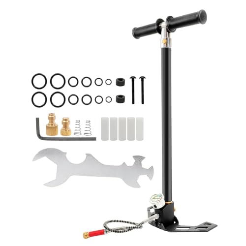 4-Stage PCP Hand Pump 30MPa/4500PSI High Pressure Pump with Oil-Water Filter for PCP Air Rifles HPA Tanks Paintball Guns & Tire Inflation