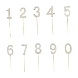 PLAFOPE マフィン 10個 ダイヤモンドがちりばめられたデジタルインサート パーティーグッズ パーティー グッズ デザートインサート ラインストーンのケーキピック ナンバーケーキピック