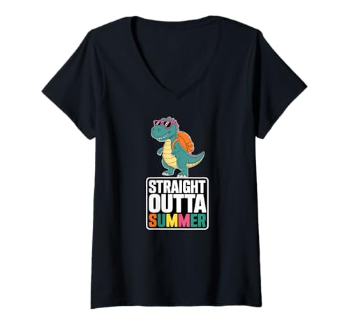 Womens Straight Outta Summer V-Neck T-Shirt