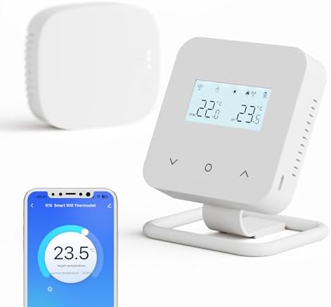 Thermostat sans Fil programmable quotidiennement avec récepteur,T...