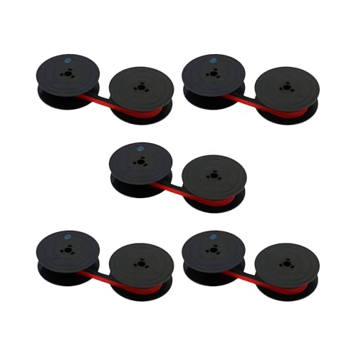 SIMPLETEK - Cinta de repuesto negra/roja compatible con Olivetti College Logos 650 654 662 682D 682S 692 802 812 902 912 Servimatic 35 Summa 22 33 (5 unidades)