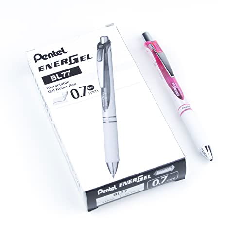 Pentel EnerGel Pearl RTX, 0.7mm, Black Ink, Box of 12 (BL77PWP-A)